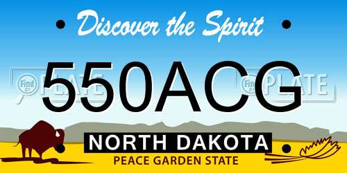 550ACG North Dakota License Plate