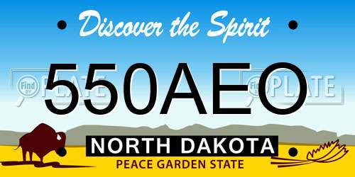 550AEO North Dakota License Plate