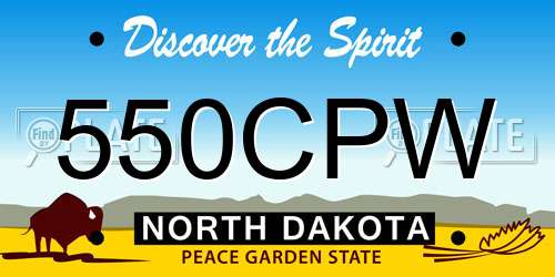 550CPW North Dakota License Plate