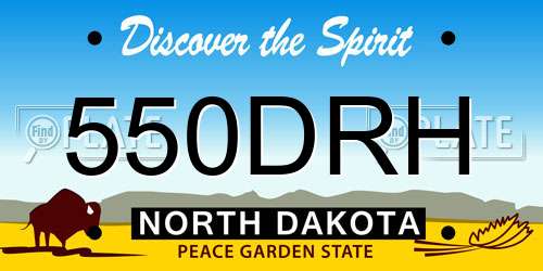 550DRH North Dakota License Plate