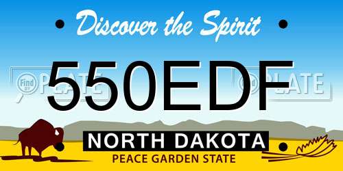 550EDF North Dakota License Plate