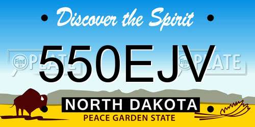 550EJV North Dakota License Plate