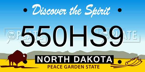 550HS9 North Dakota License Plate