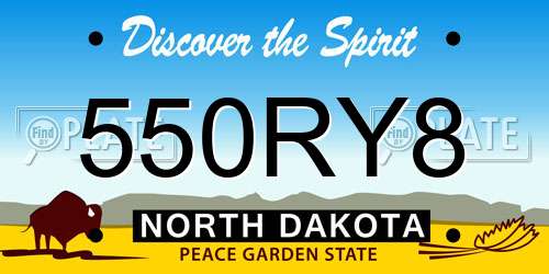 550RY8 North Dakota License Plate