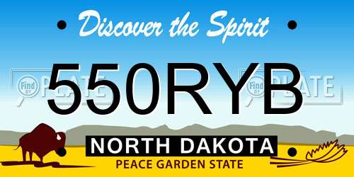 550RYB North Dakota License Plate