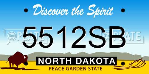 5512SB North Dakota License Plate