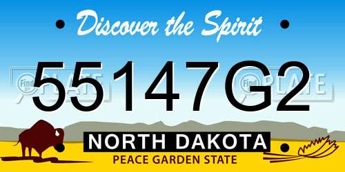55147G2 North Dakota License Plate