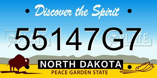 55147G7 North Dakota License Plate