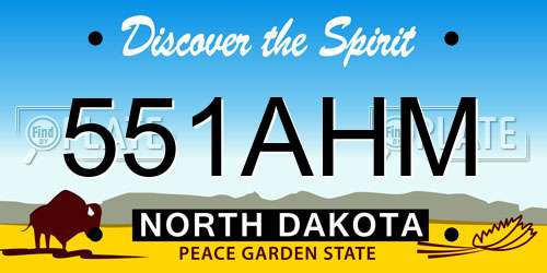 551AHM North Dakota License Plate