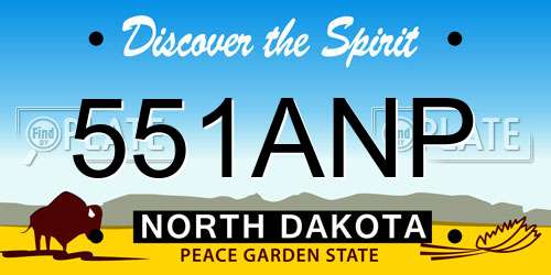 551ANP North Dakota License Plate