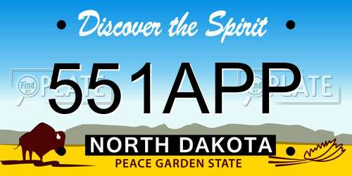 551APP North Dakota License Plate