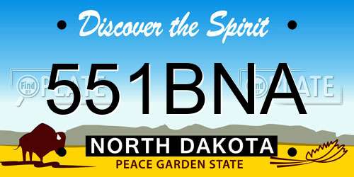 551BNA North Dakota License Plate