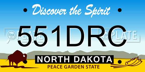 551DRC North Dakota License Plate