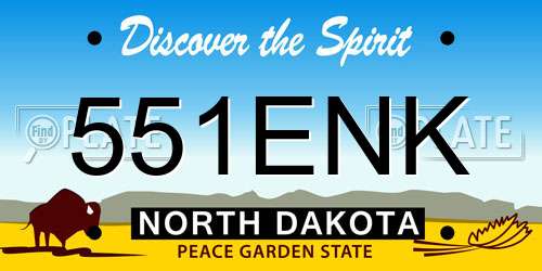 551ENK North Dakota License Plate