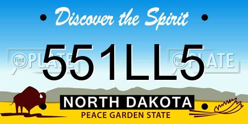 551LL5 North Dakota License Plate