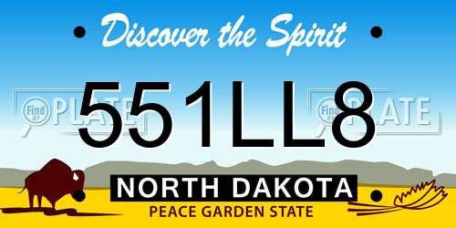 551LL8 North Dakota License Plate