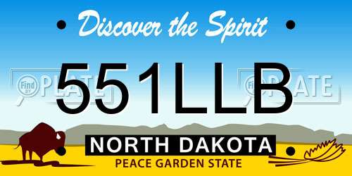 551LLB North Dakota License Plate