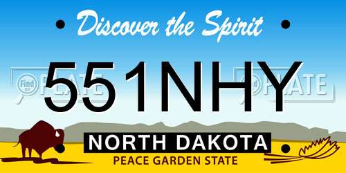 551NHY North Dakota License Plate