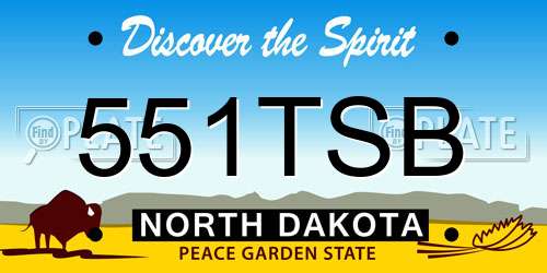551TSB North Dakota License Plate