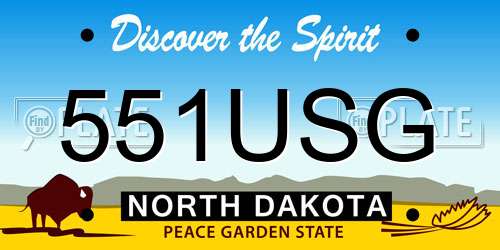 551USG North Dakota License Plate