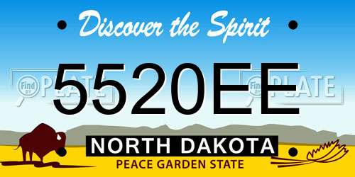 5520EE North Dakota License Plate