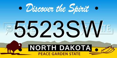 5523SW North Dakota License Plate