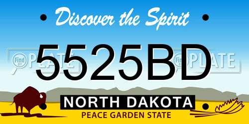 5525BD North Dakota License Plate