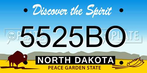 5525BO North Dakota License Plate