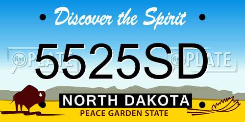 5525SD North Dakota License Plate