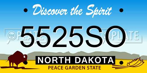 5525SO North Dakota License Plate