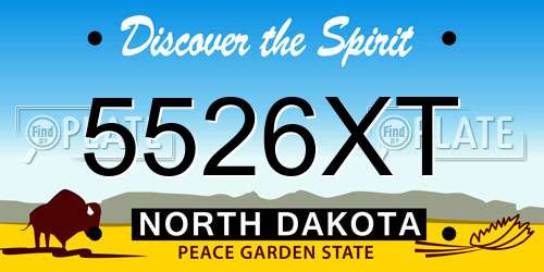5526XT North Dakota License Plate
