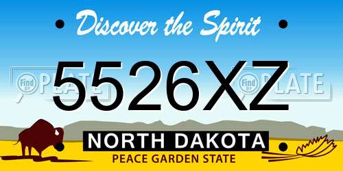 5526XZ North Dakota License Plate