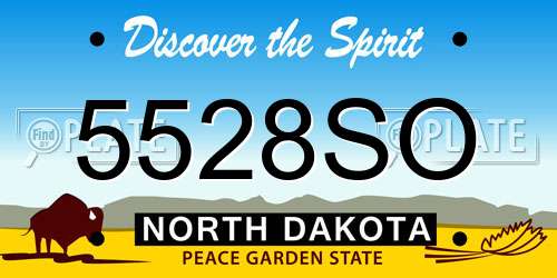 5528SO North Dakota License Plate