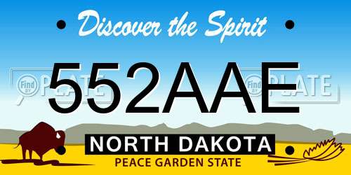 552AAE North Dakota License Plate