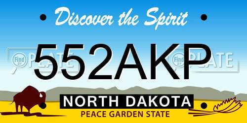 552AKP North Dakota License Plate