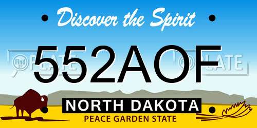 552AOF North Dakota License Plate