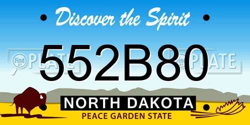 552B80 North Dakota License Plate
