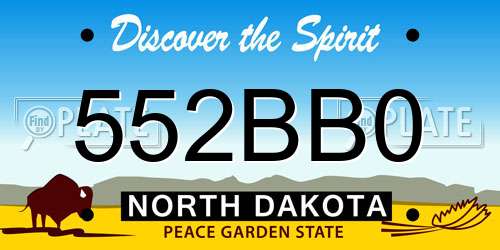 552BB0 North Dakota License Plate