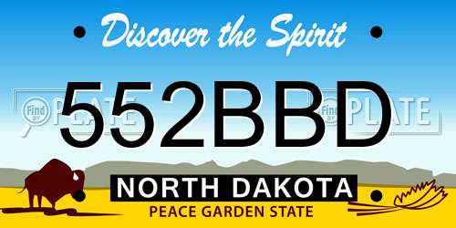 552BBD North Dakota License Plate
