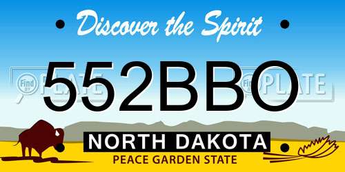 552BBO North Dakota License Plate