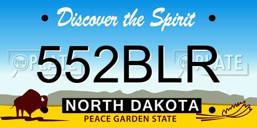 552BLR North Dakota License Plate