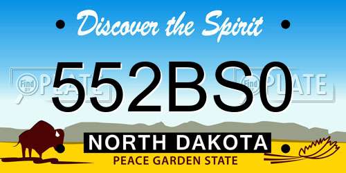 552BS0 North Dakota License Plate