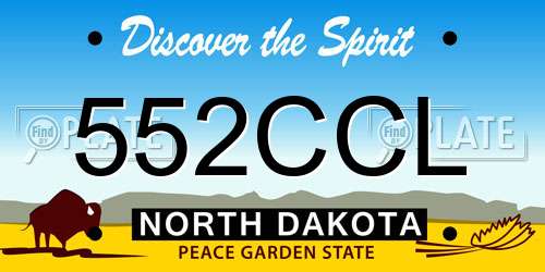 552CCL North Dakota License Plate
