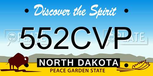 552CVP North Dakota License Plate