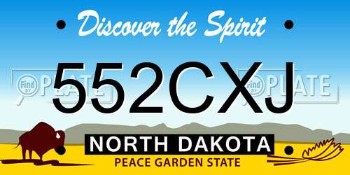 552CXJ North Dakota License Plate