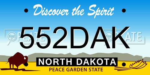 552DAK North Dakota License Plate