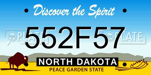 552F57 North Dakota License Plate