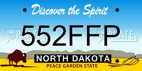 552FFP North Dakota License Plate