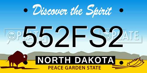 552FS2 North Dakota License Plate