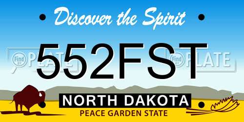 552FST North Dakota License Plate